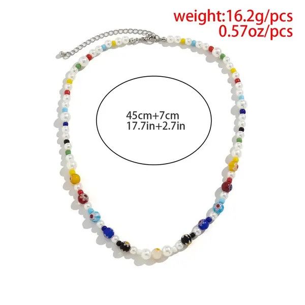 VIBE Colorful Glass Crystal Beads Pearl Necklace Size ONE SIZE - 4 Thumbnail