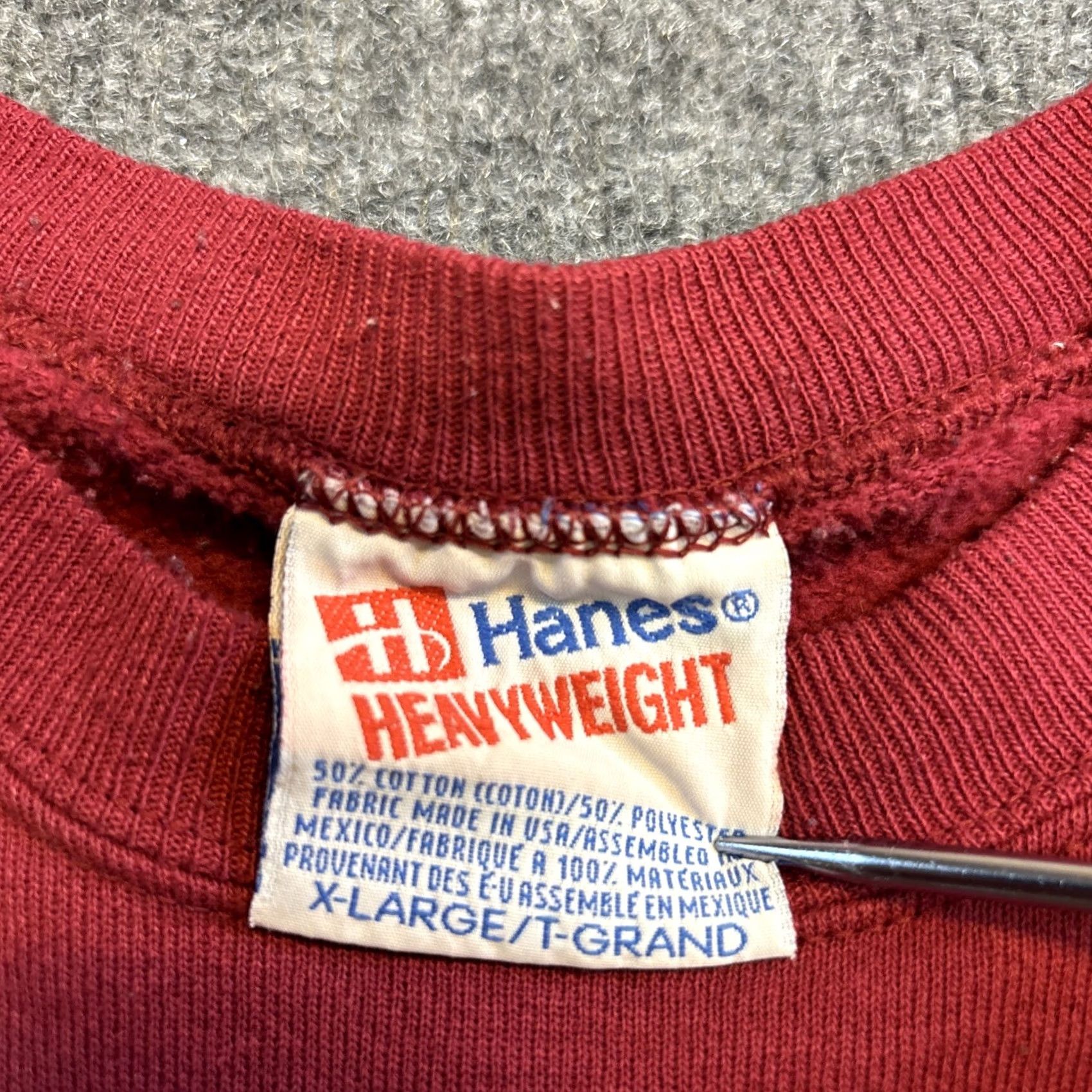 Hanes VINTAGE Hanes Heavyweight U Kansas Longsleeve Crewneck Sweater Men’s XL Red Mens Sweatshirt Size US XL / EU 56 / 4 - 4 Thumbnail