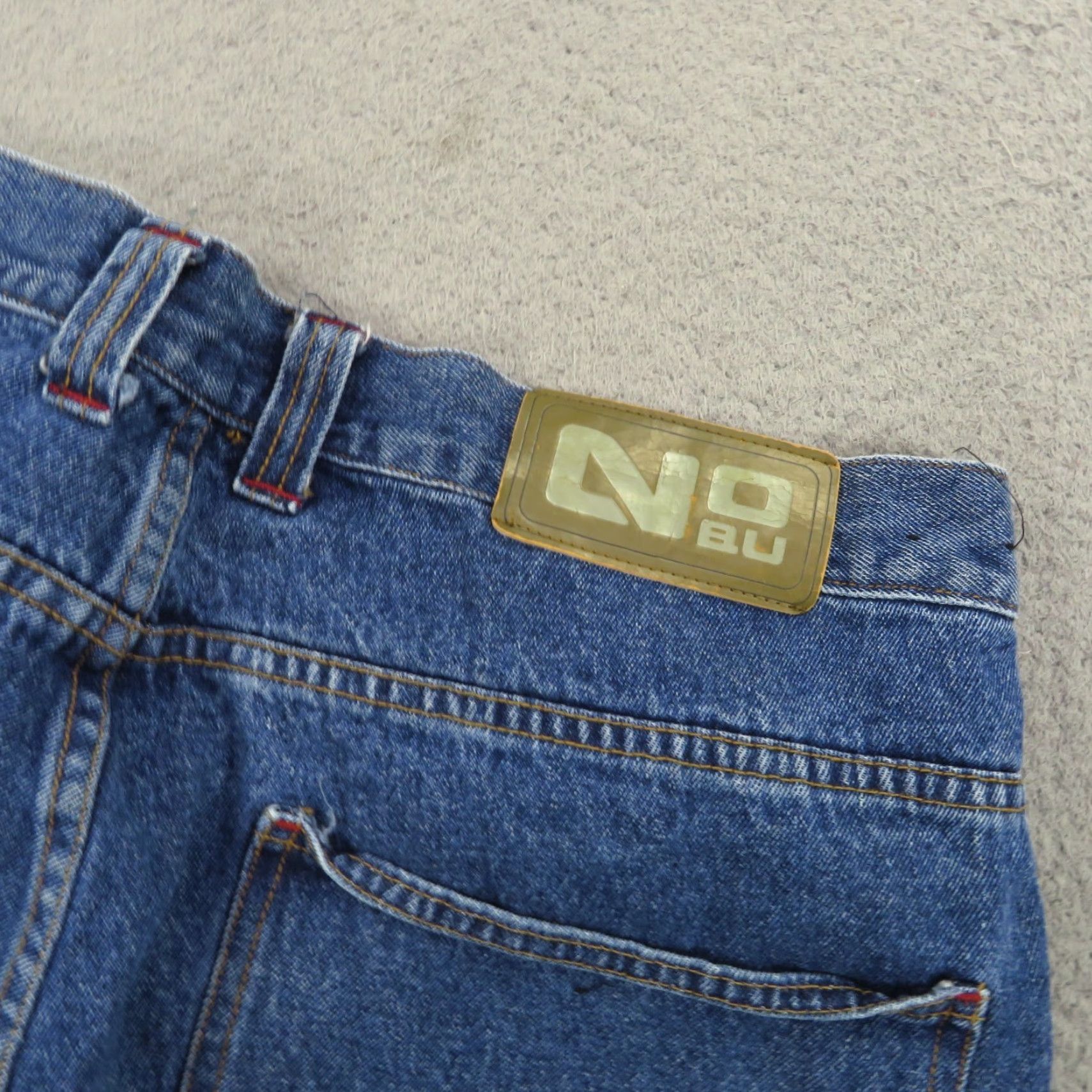 Denime VINTAGE NOBU Jeans Baggy Wide-Leg 36 Men Blue Denim 90s Grunge Skater Hip Hop Carpenter 5-Pocket Relaxed High Rise Regular Inseam 34"} Size US 36 / EU 52 - 5 Thumbnail
