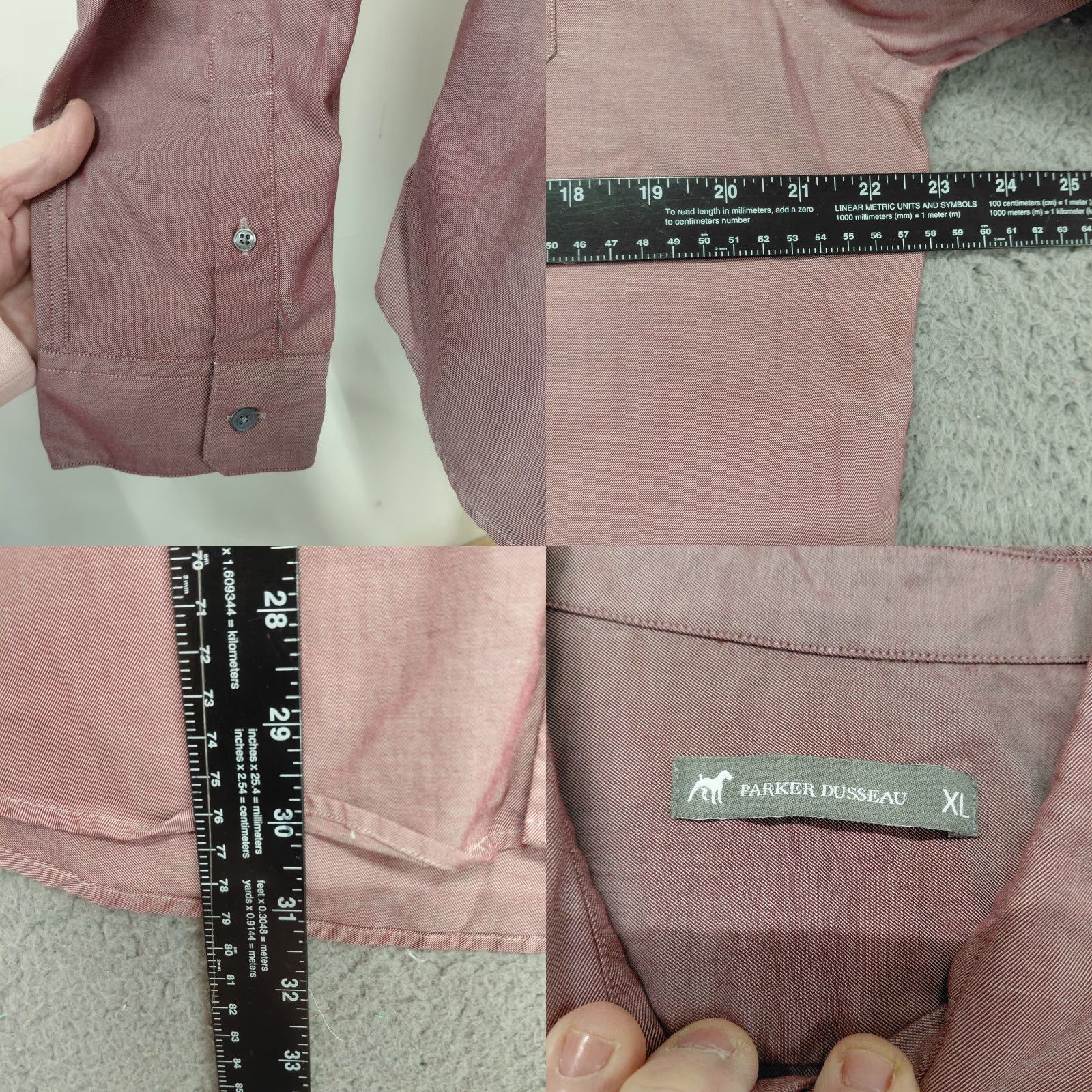 Parker Parker Dusseau Shirt Men's XL Red Wool Blend Button Up Long Sleeve Pocket Button-Up Size US XL / EU 56 / 4 - 8 Thumbnail