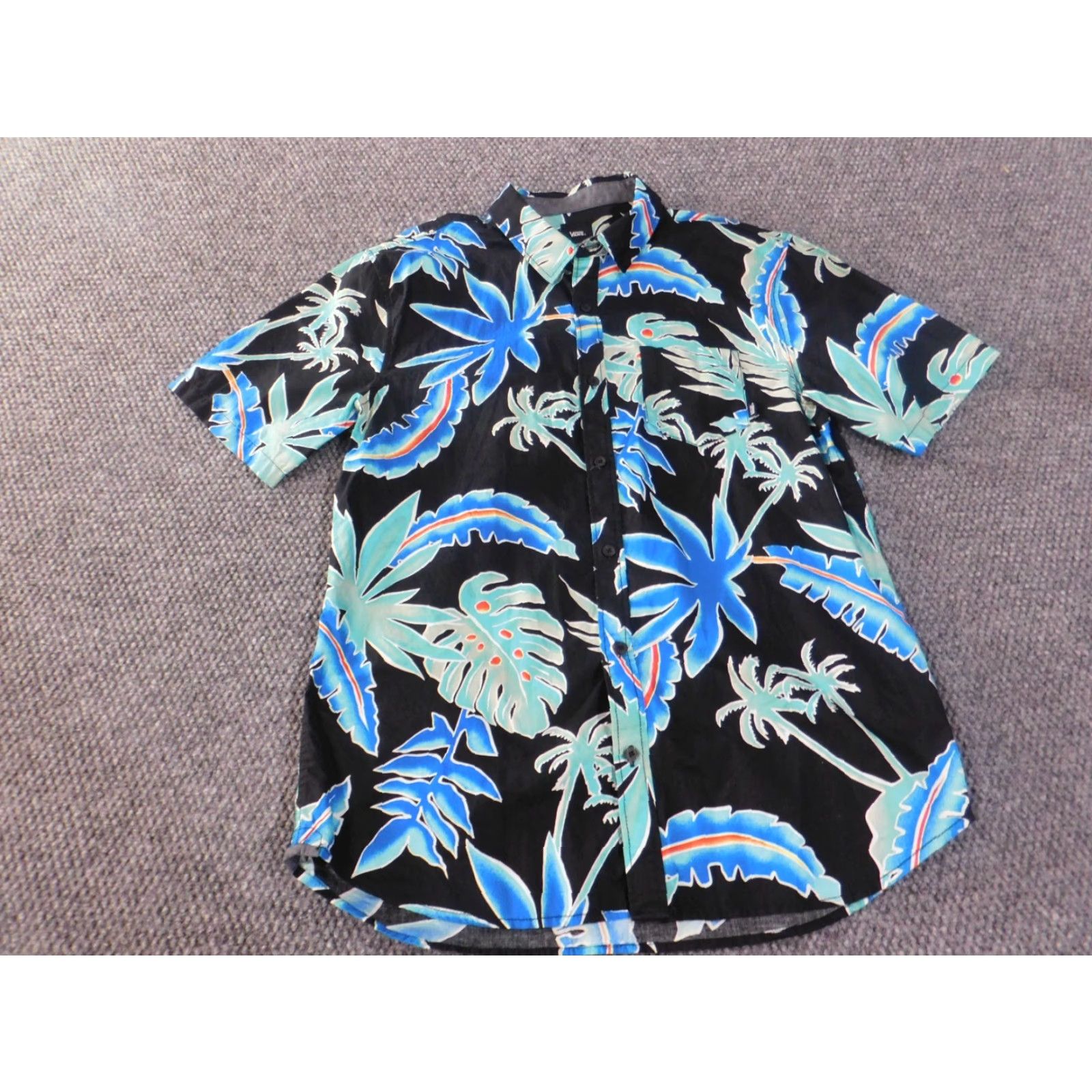 Vans Vans Shirts Mens Large Black Floral American Hawaiian Button-Up Short Sleeve Collared Button-Up - Mens Size US L / EU 52-54 / 3 - 3 Thumbnail