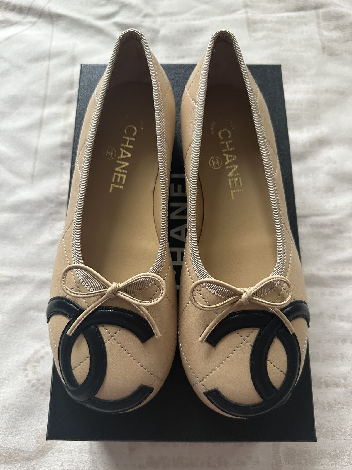 Chanel Chanel 26M coco beach Cambon flat beige color size 36.5 Size US 6.5 / IT 36.5 - 1 Thumbnail