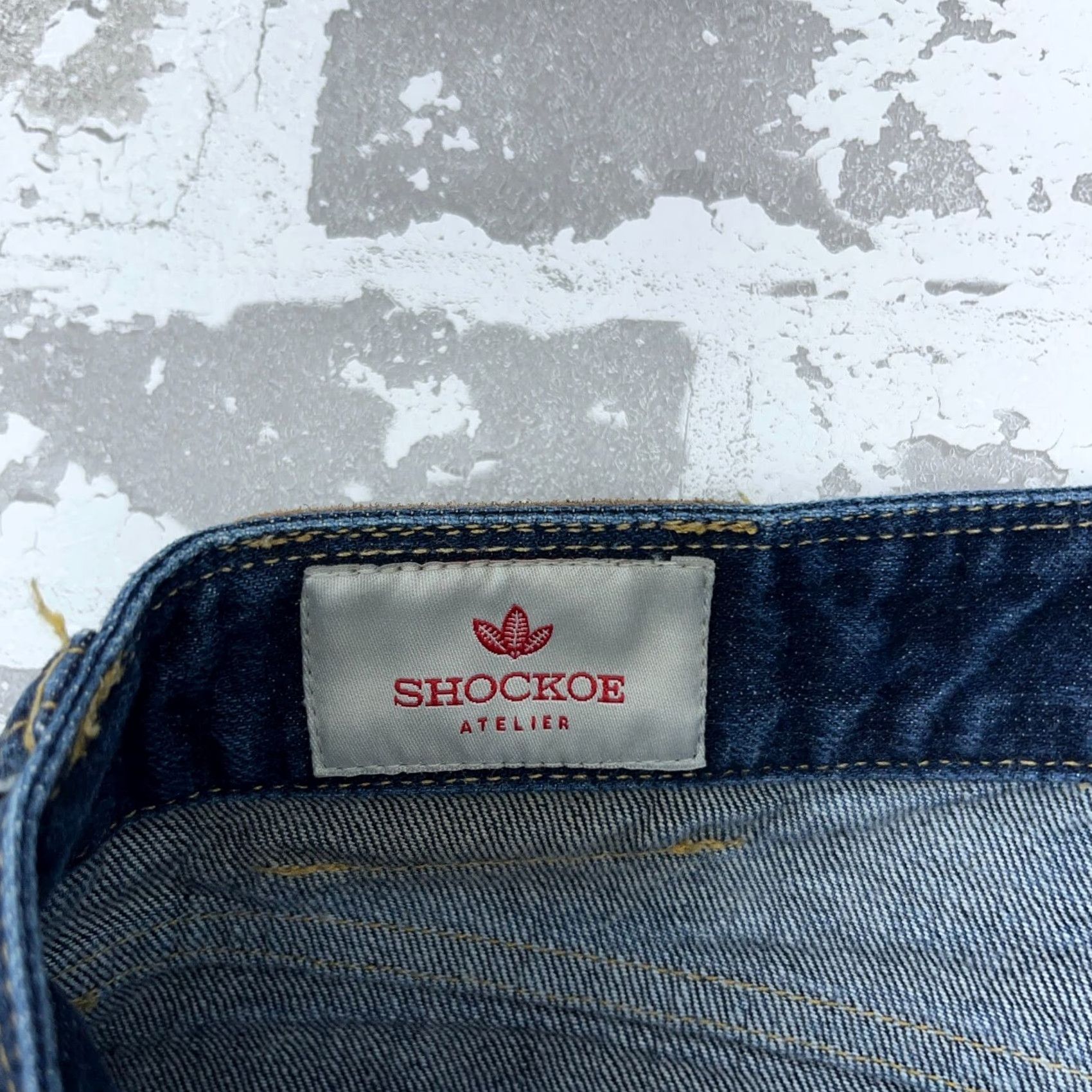 Vintage Shockoe Atelier Jeans Men 33x28 Slim Straight Denim Button Fly Dark Blue Wearable Vintage: No? (Note: This is a placeholder) Size US 33 - 6 Thumbnail