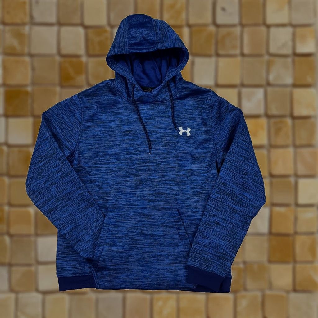 Under Armour VINTAGE Under Armour Hooded Hoodie Mens Large Blue Loose Fit Pullover Sweatshirt Outdoor Hoodie Size US L / EU 52-54 / 3 - 1 Thumbnail