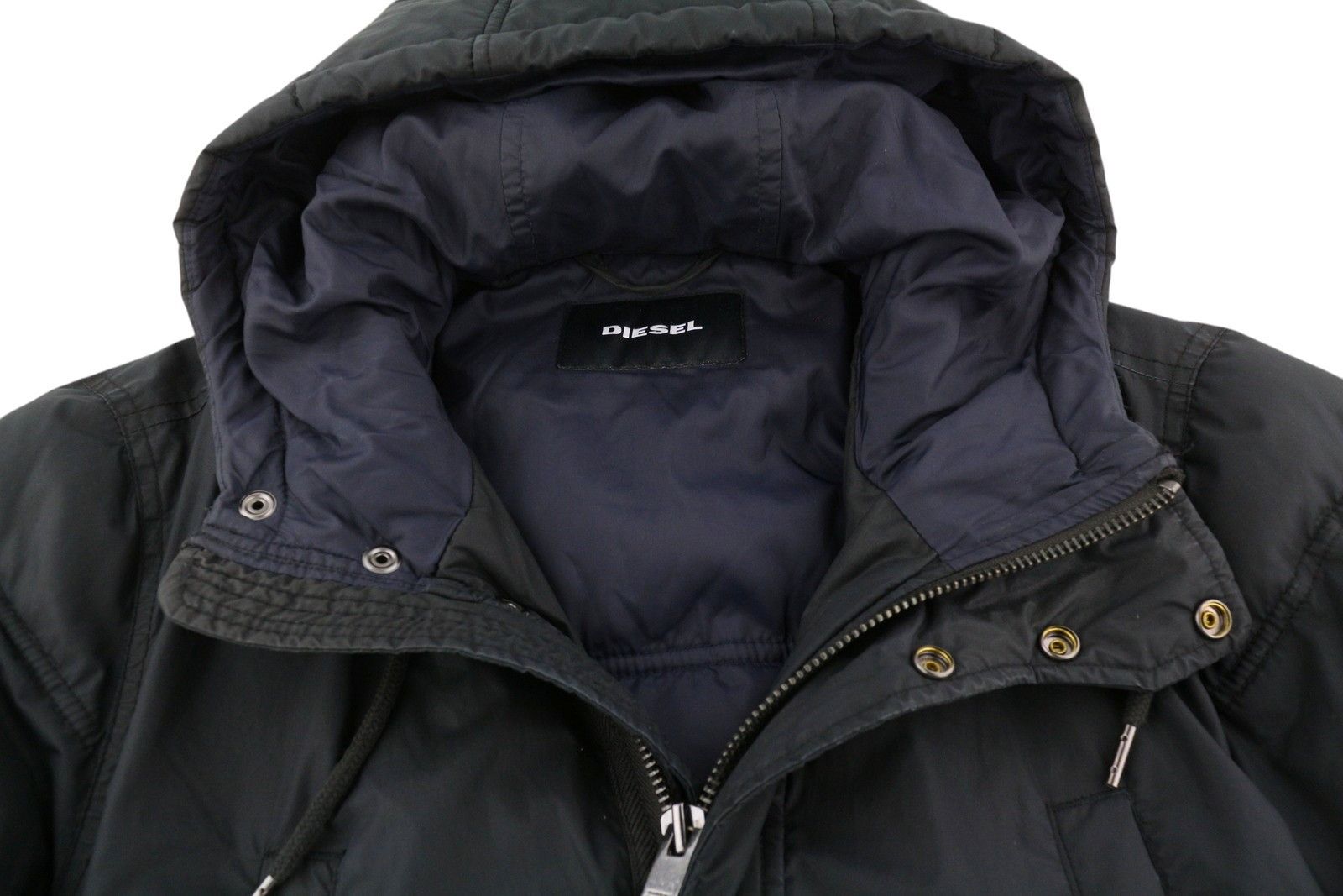 Diesel M Black Full Zip Hooded Insulated Drawstring Pockets 86369 Size US M / EU 48-50 / 2 - 5 Thumbnail