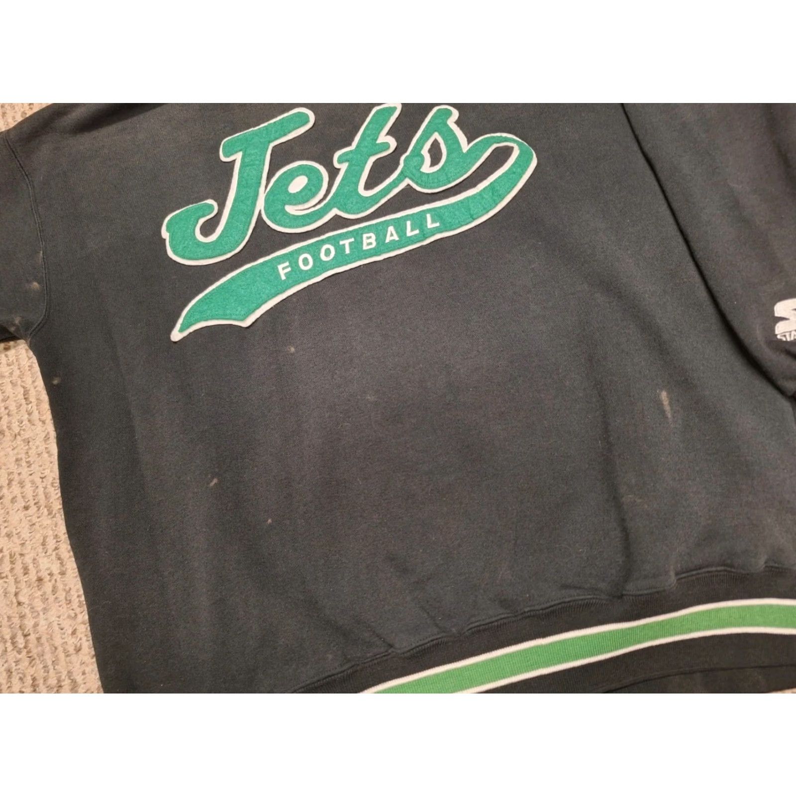 Starter VINTAGE Starter New York Jets Hoodie XL Mens Black Regular Size US XL / EU 56 / 4 - 3 Thumbnail