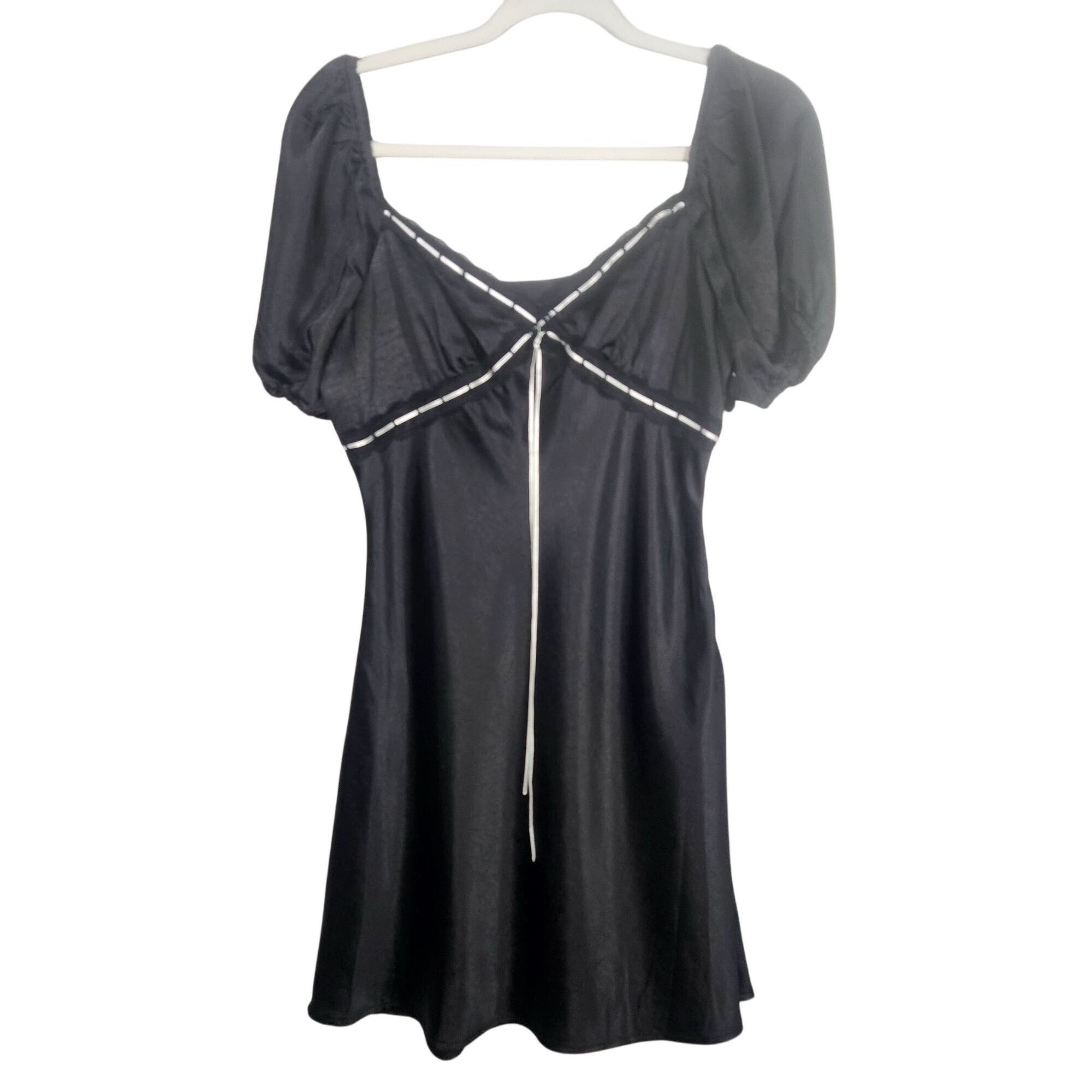 Other All In Favor Women Black M Mini Dress Milkmaid Whimsygoth Size M / US 6-8 / IT 42-44 - 2 Thumbnail