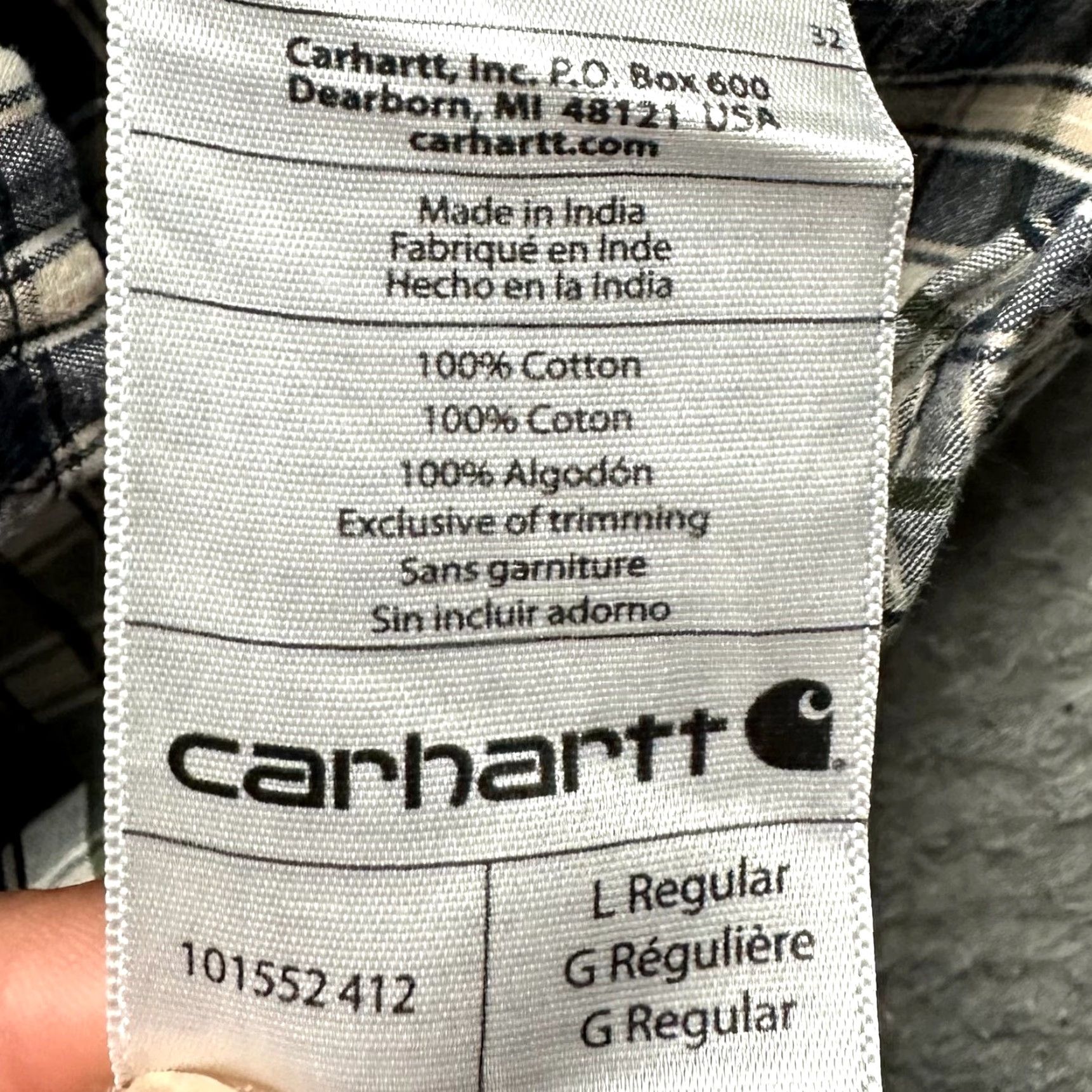 Carhartt VINTAGE Carhartt Essential Plaid Button-Down Short Sleeve Shirt Mens Large 101552 Green Pocket Size US L / EU 52-54 / 3 - 7 Thumbnail