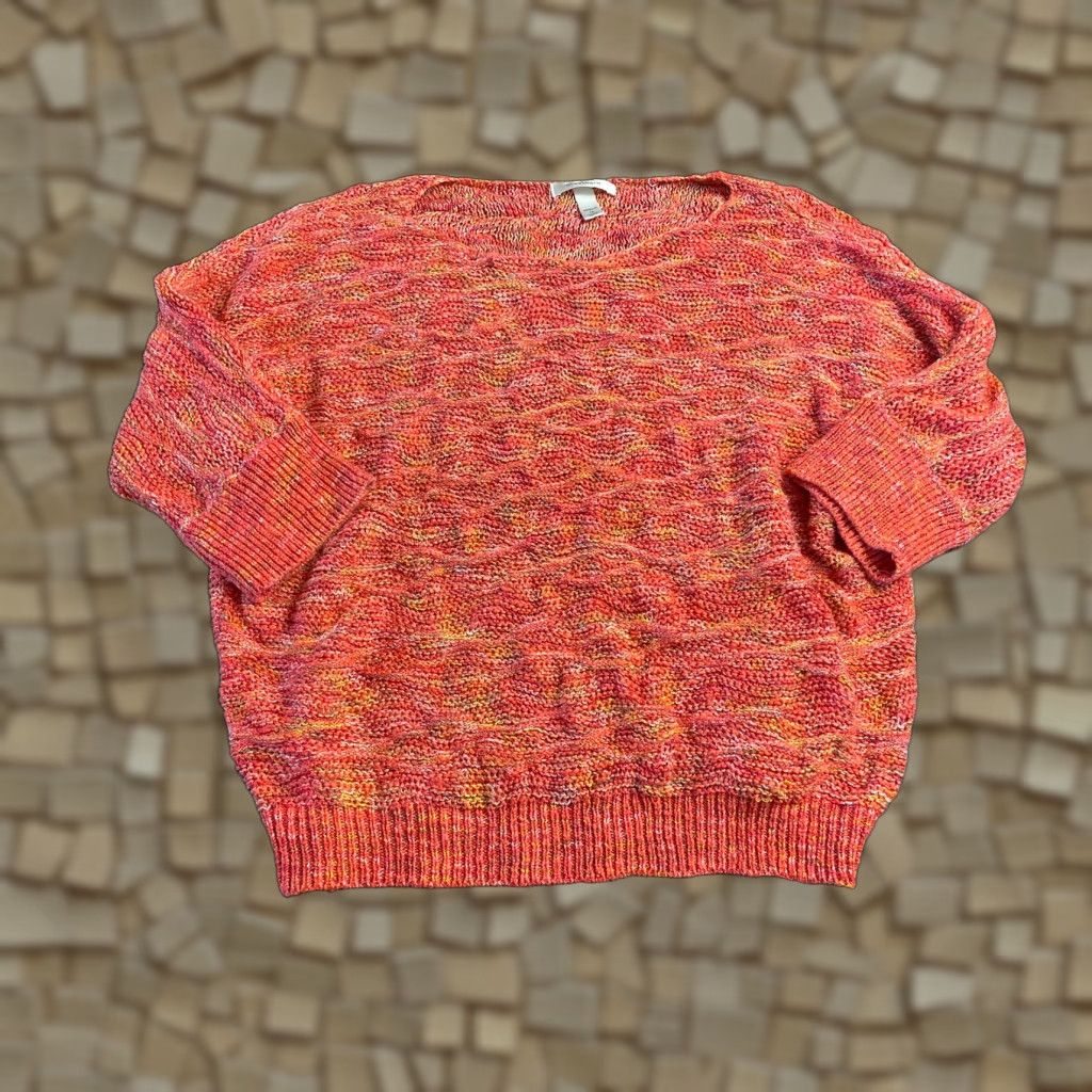 Vintage VINTAGE Dress Barn Sweater Women 1X Pullover Knit Crew Neck 3/4 Sleeve Pink Salmon Orange Metallic Pink Knitted Womens Size XL / US 12-14 / IT 48-50 - 1 Thumbnail