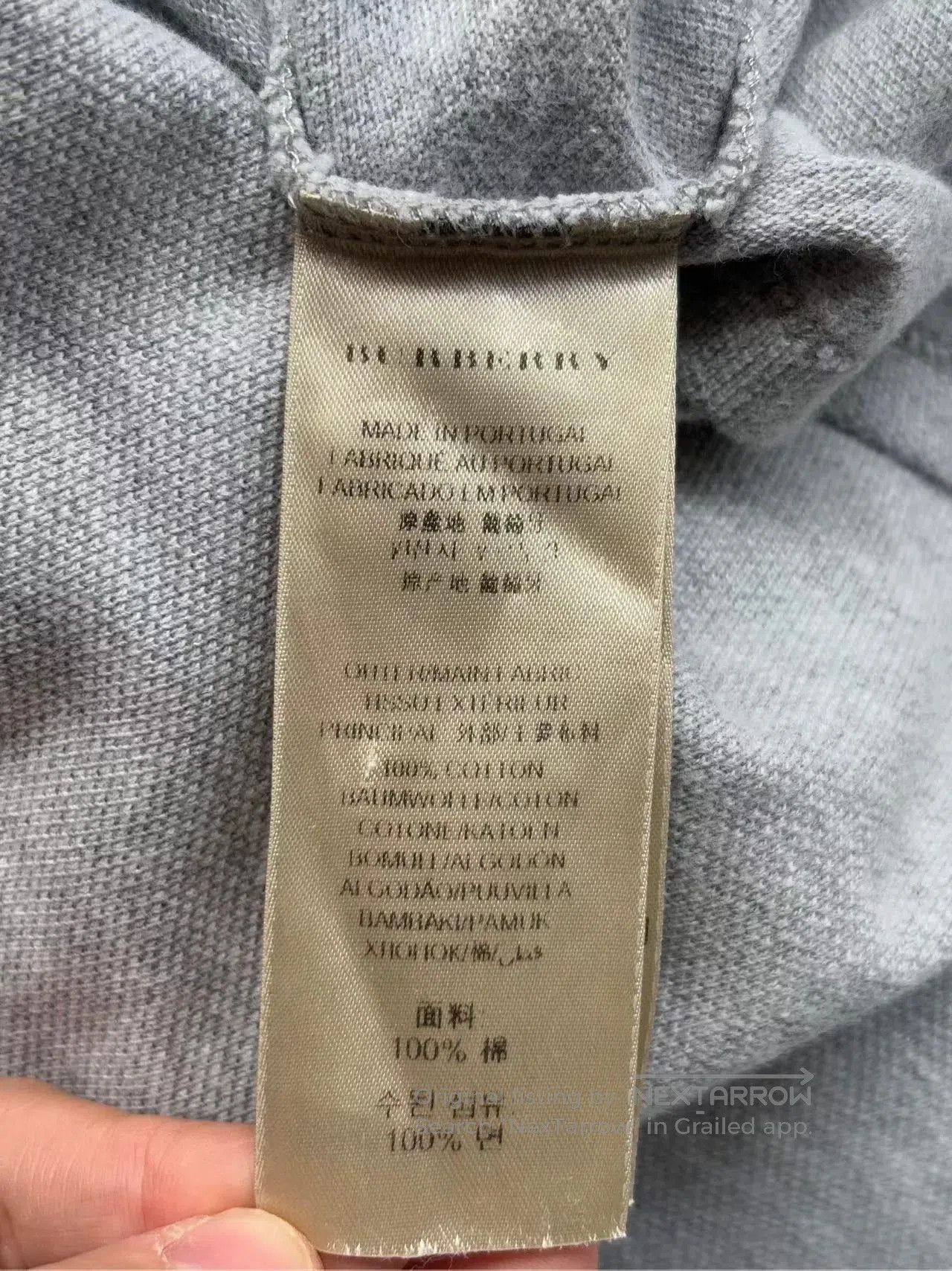 Burberry Burberry Gray Leather Patch Long-Sleeve Polo. Size US M / EU 48-50 / 2 - 4 Thumbnail