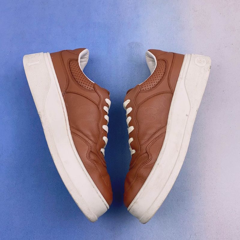 Gucci Gucci Chunky B Brown Leather Low-Top Sneakers - Size US 11 / EU 44 - 8 Thumbnail