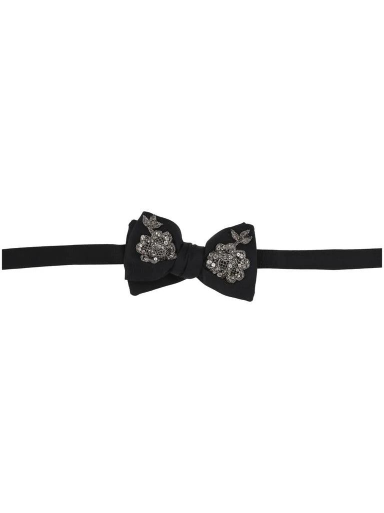 Alexander McQueen o1w1db10725 Size:OS/BW Silver Lace Appli in Black/Silver Size ONE SIZE - 1 Thumbnail