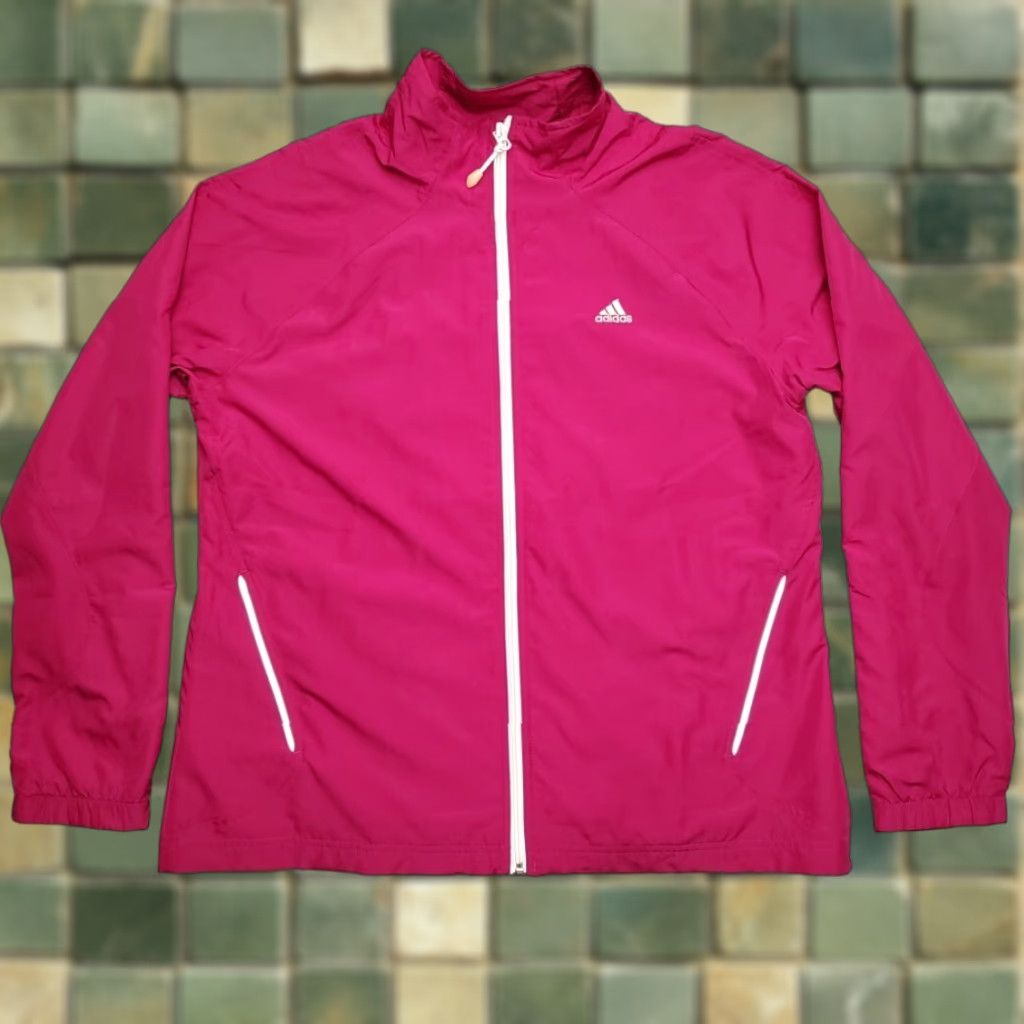 Adidas VINTAGE Adidas Jacket Womens XL Lined Windbreaker Track Full Zip Jogging Warm up Y2K Size XL / US 12-14 / IT 48-50 - 1 Thumbnail