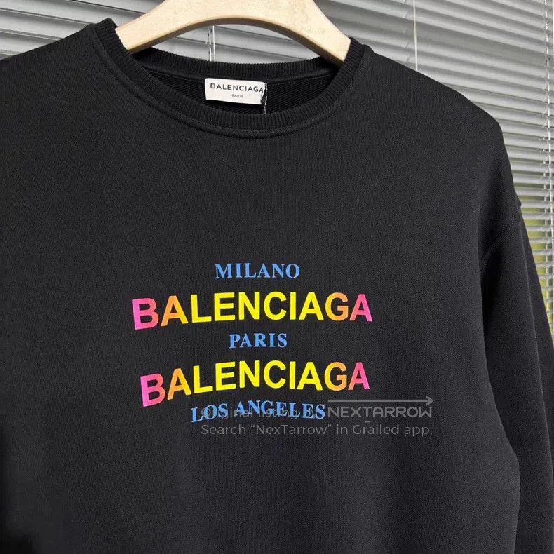 Balenciaga Balenciaga Sweatshirt with rainbow slogan, black Size US S / EU 44-46 / 1 - 3 Thumbnail