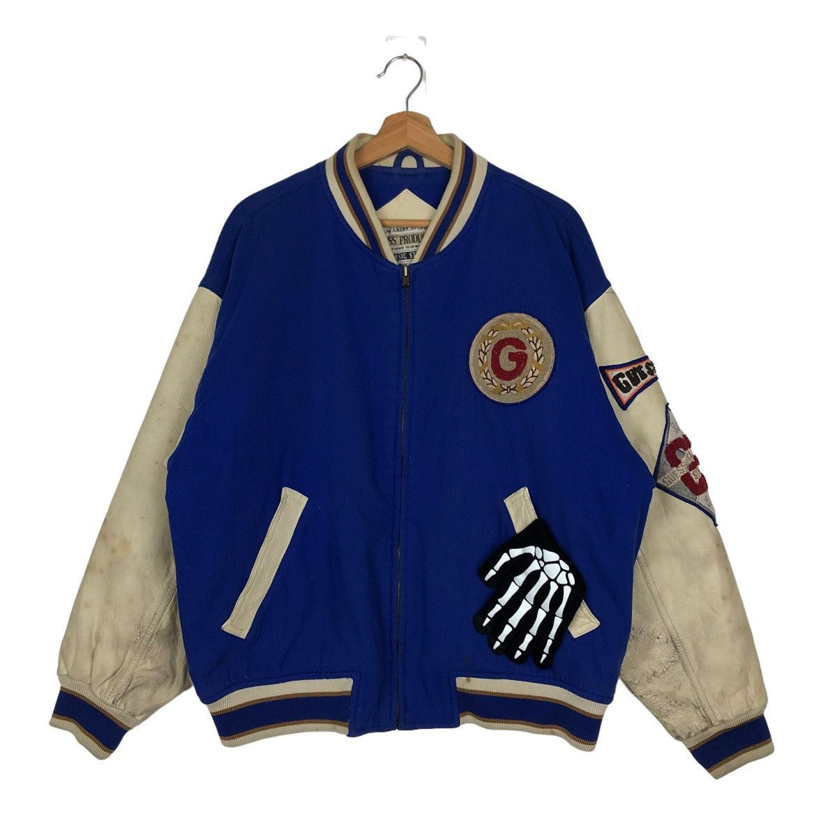 Guess 📌ACCEPT BINDING OFFER📌VINTAGE GUESS LEATHER VARSITY JACKET Size US L / EU 52-54 / 3 - 2 Thumbnail
