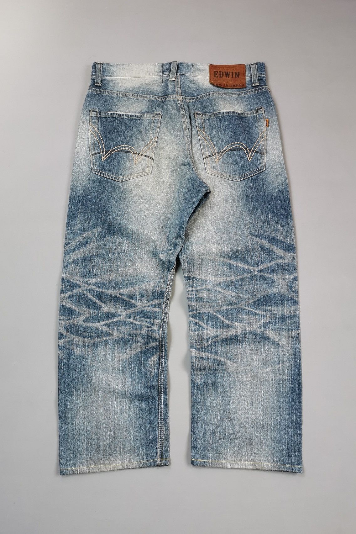 Edwin × Salvage × Vintage Edwin New Vintage Orange Selvedge Jeans (LG31) Size US 35 - 3 Thumbnail