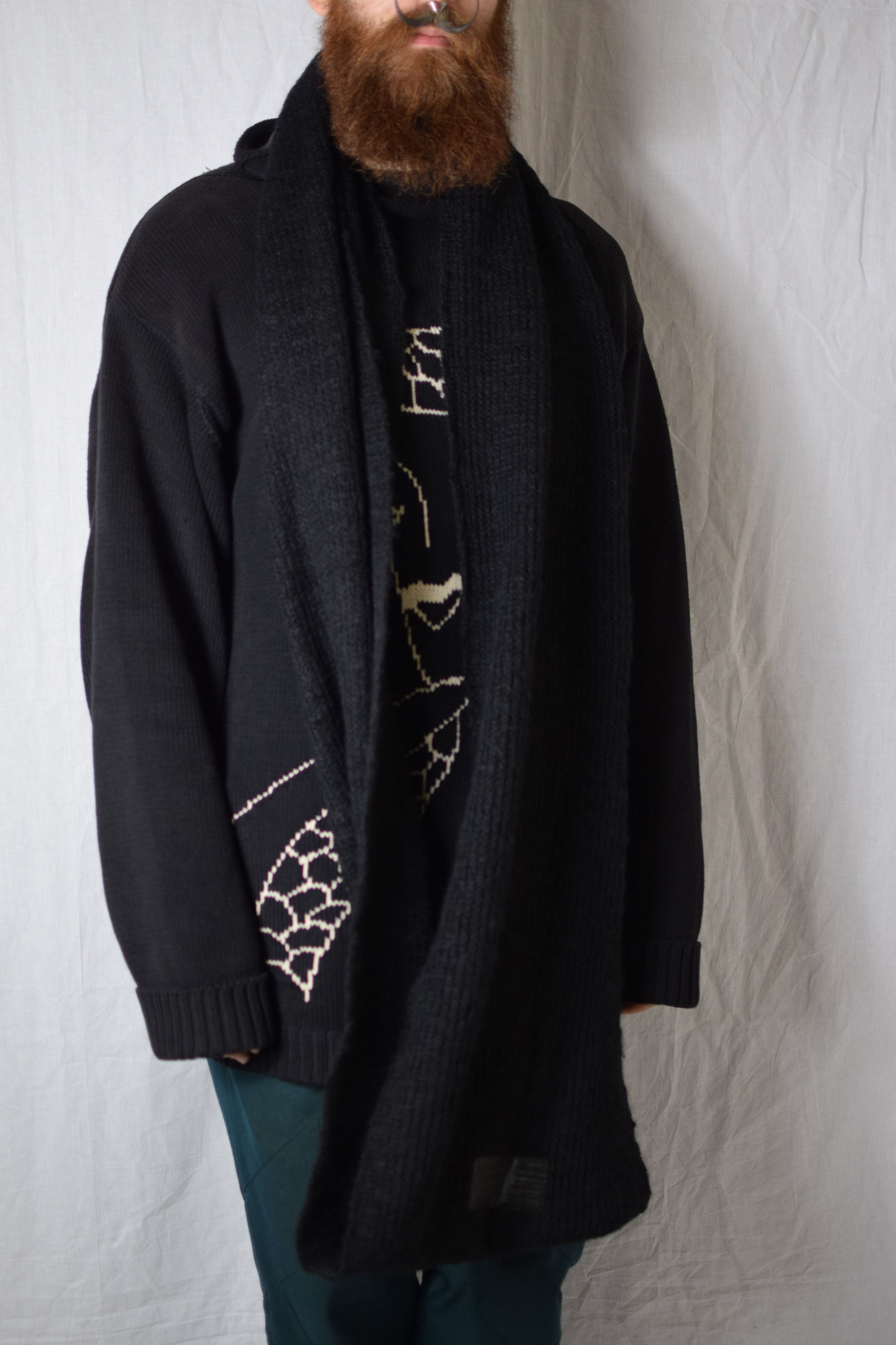 image of Julius Mw13 Crack Loop Scarf - 447Stu1 in Black, Men's