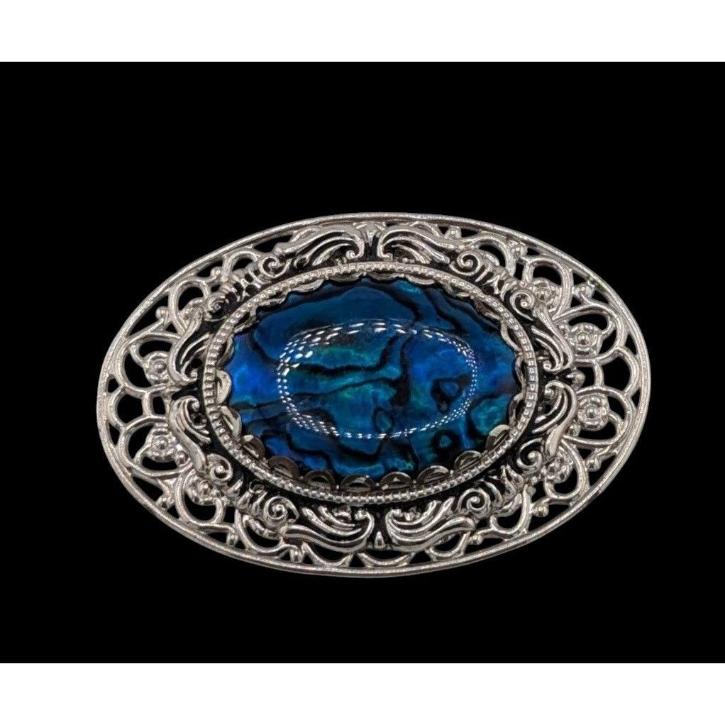 Other Vintage Mermaidcore Blue Mother Of Pearl Brooch With Silver Size ONE SIZE - 2 Thumbnail