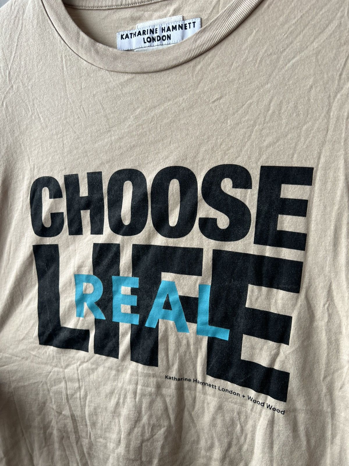 Katharine Hamnett London KATHARINE HAMNETT X WOOD WOOD “CHOOSE REAL LIFE” LONG SLEEVE Size US XL / EU 56 / 4 - 5 Thumbnail
