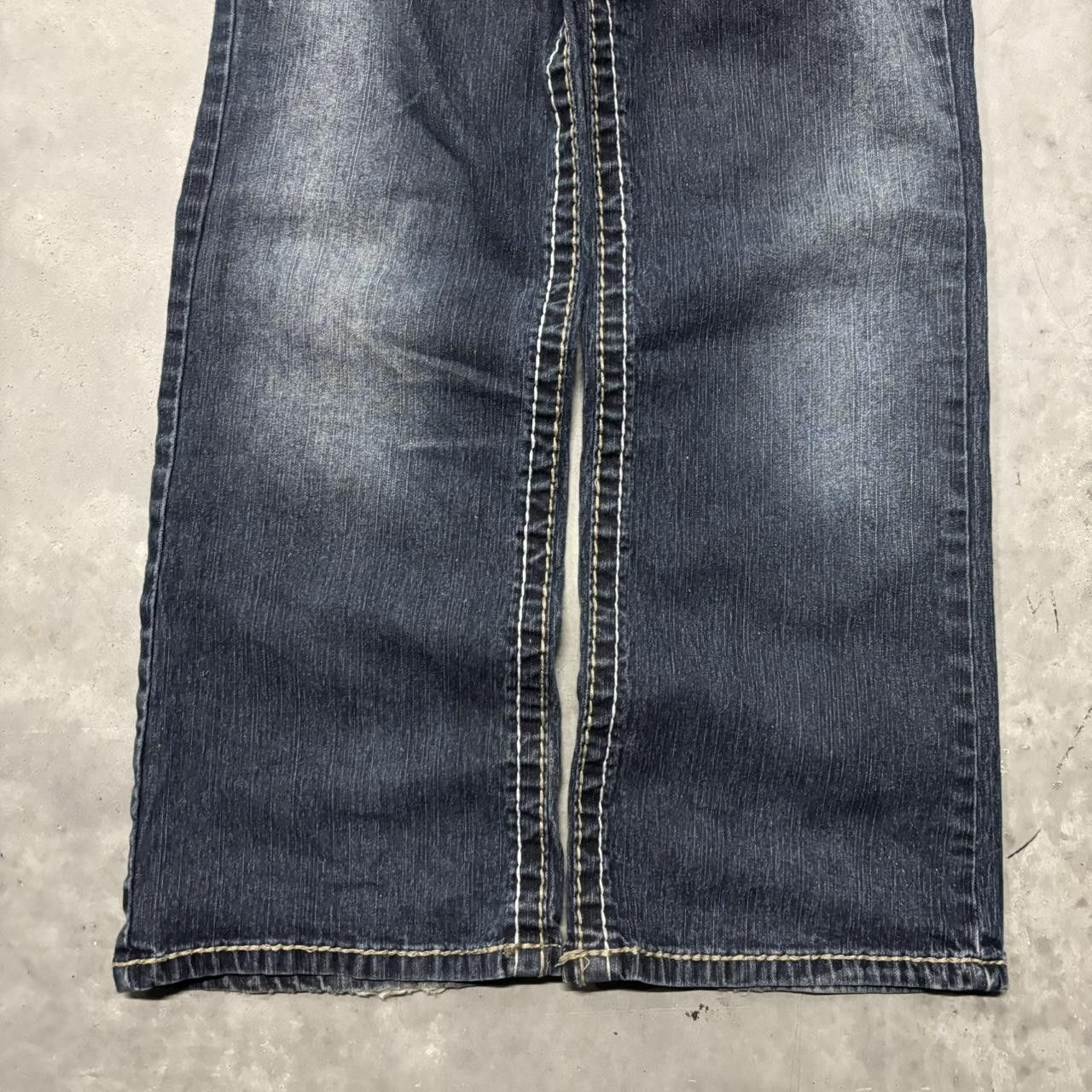 Japanese Brand × Vintage Crazy Vintage Y2K/2000s Grunge Faded Dark Wash Denim Jeans! Size US 30 / EU 46 - 6 Thumbnail