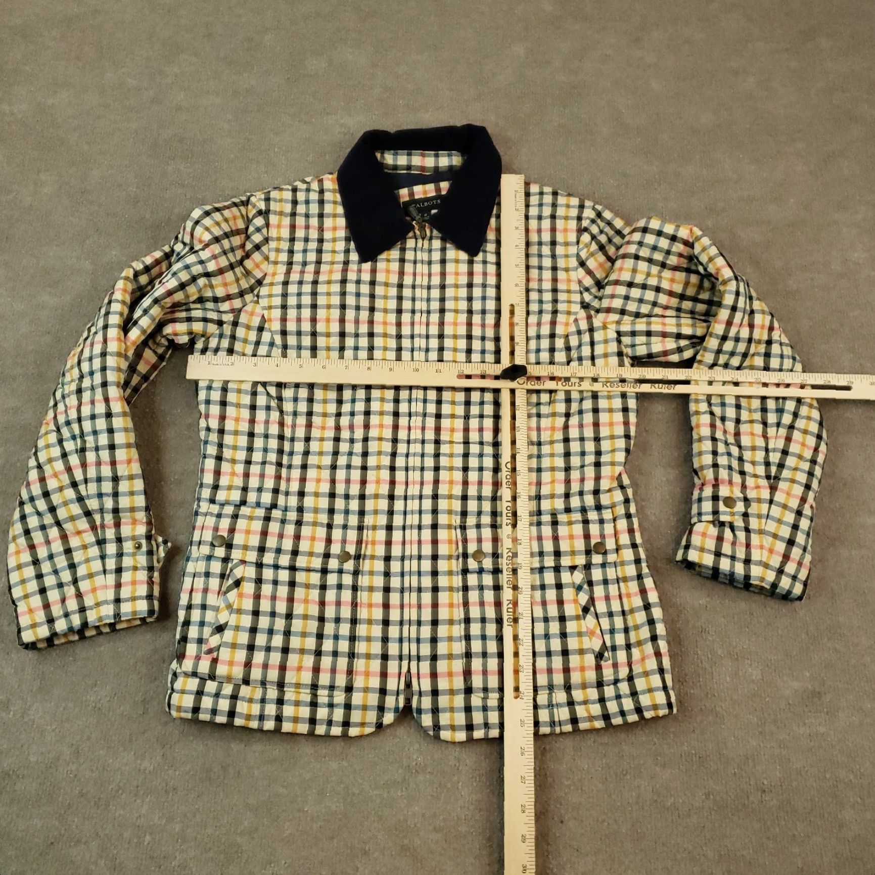 Talbots Talbots Coat Womens Medium White Blue Pink Yellow Plaid Pockets Lined Jacket Size M / US 6-8 / IT 42-44 - 2 Thumbnail