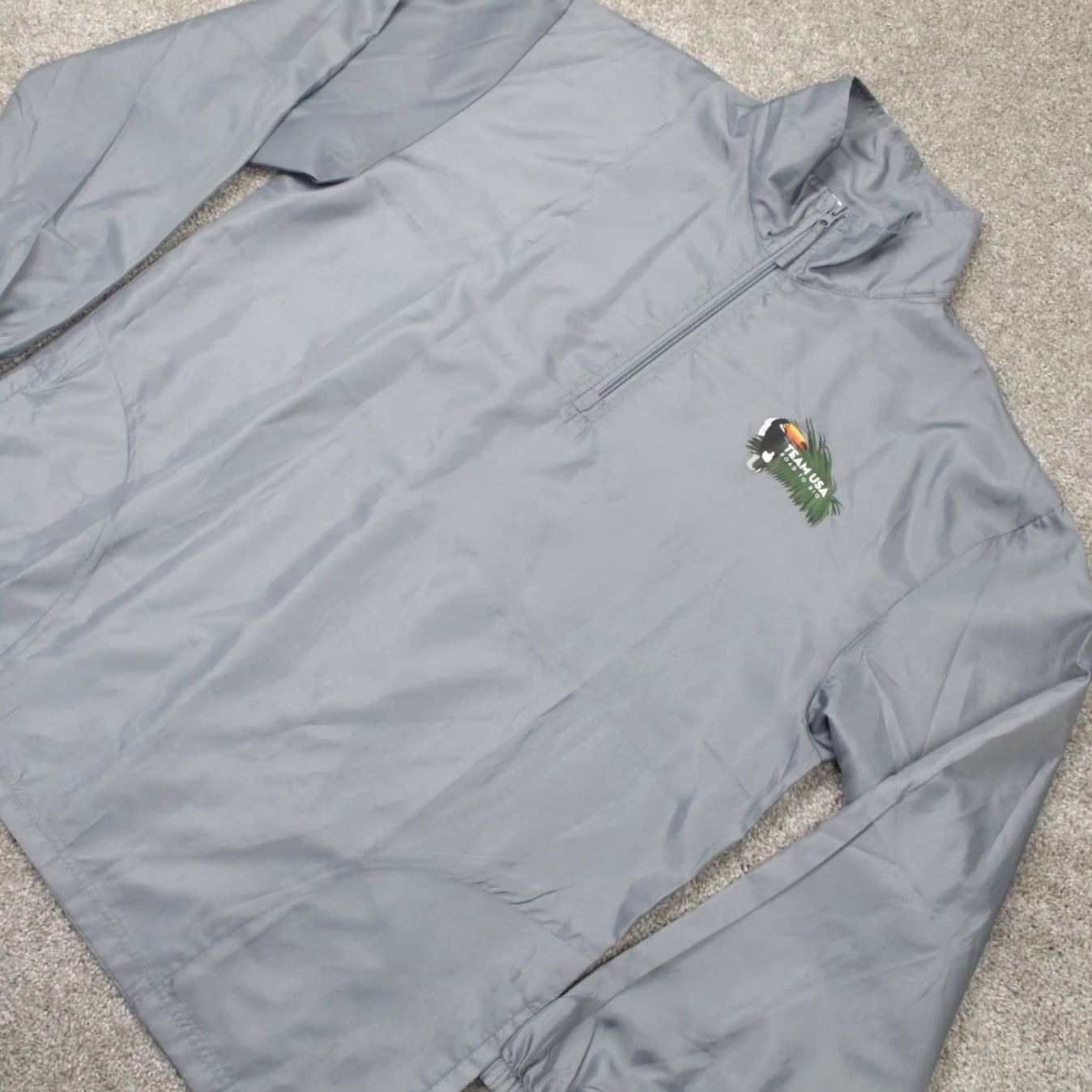 Logo 7 Team USA Windbreaker Jacket Men L Gray 1/4 Zip Rio Olympics Logo Pullover Size US L / EU 52-54 / 3 - 3 Thumbnail
