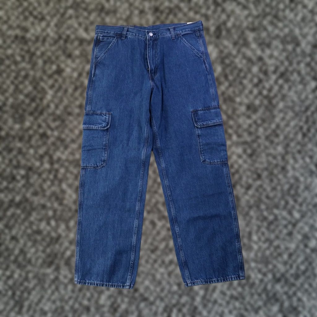 Levi's Levi's Premium 568 Cargo Jeans Men's 36x32 Straight Relaxed Denim Blue 90s Jeans Mens Size US 36 / EU 52 - 1 Thumbnail
