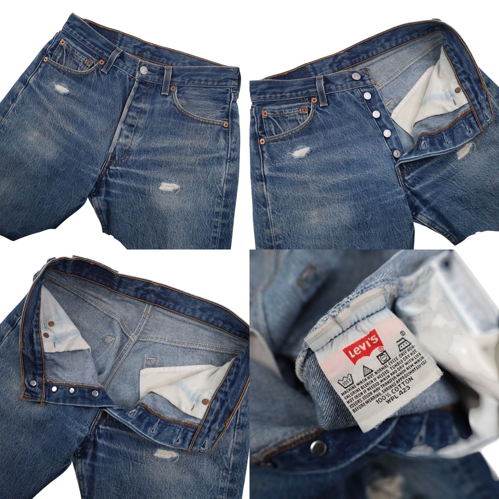 Denime VINTAGE Levis 501xx Lightly Distressed USA Made Denim Jeans Shirt/Jeans Mens 30 Blue 501xx Distressed 9/10 Denim Jeans Mens 30" Inseam 27" Straight Size US 30 / EU 46 - 8 Thumbnail