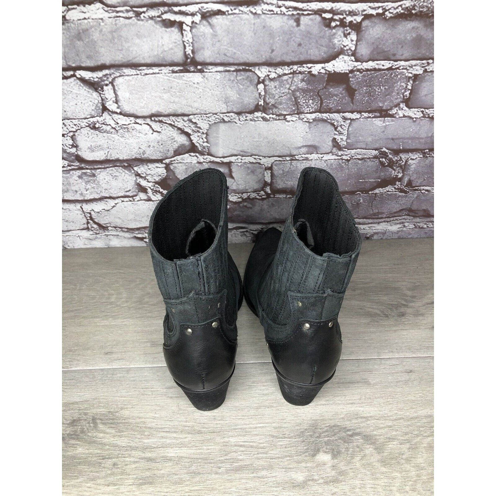 Other Musse & Cloud Black Suede Leather Chelsea Block Heel Boots W Size US 9 / IT 39 - 5 Thumbnail