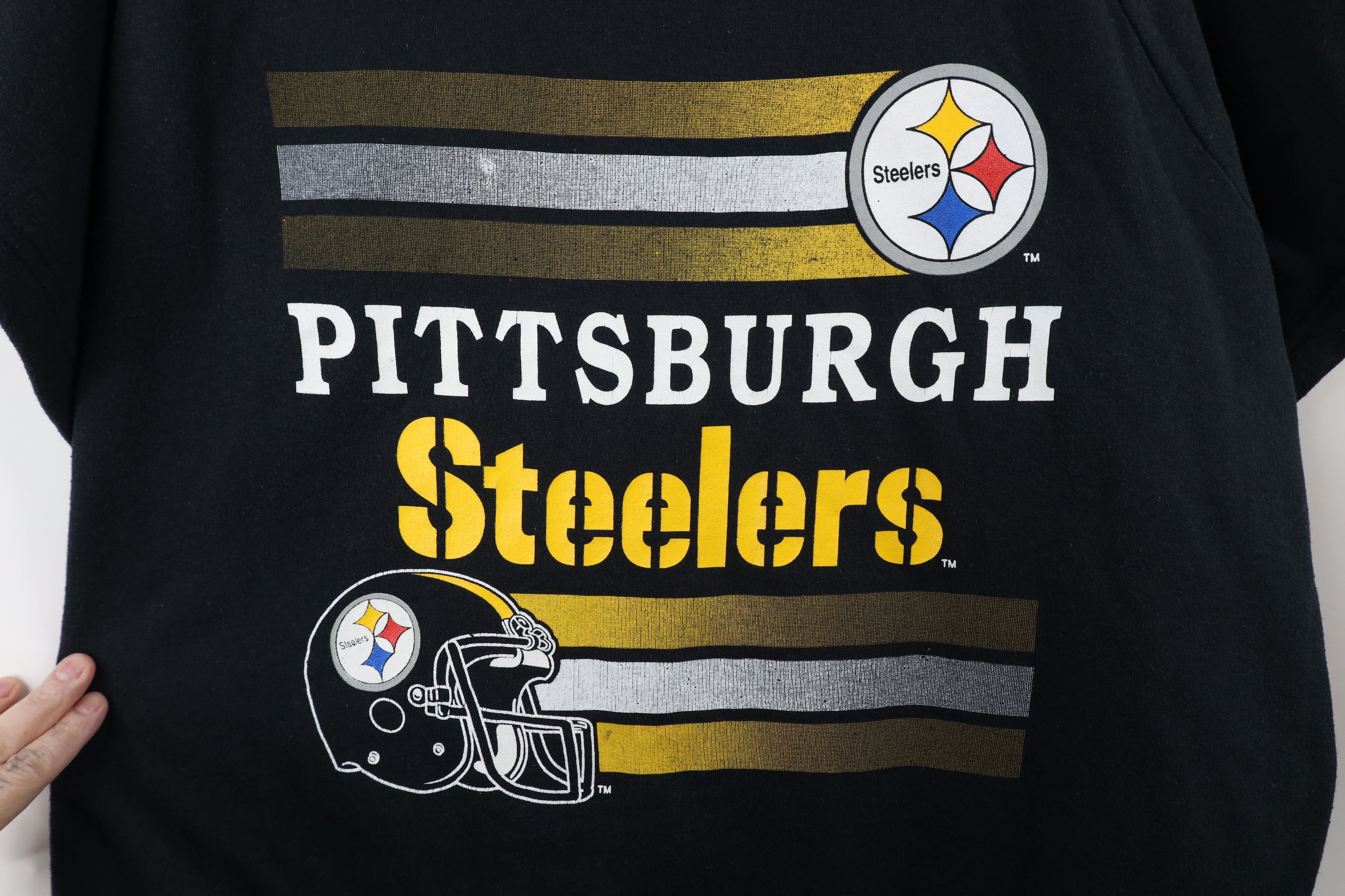 Vintage Vintage 80s 90s Steelers Football Short Sleeve Sweatshirt Size US XL / EU 56 / 4 - 4 Thumbnail