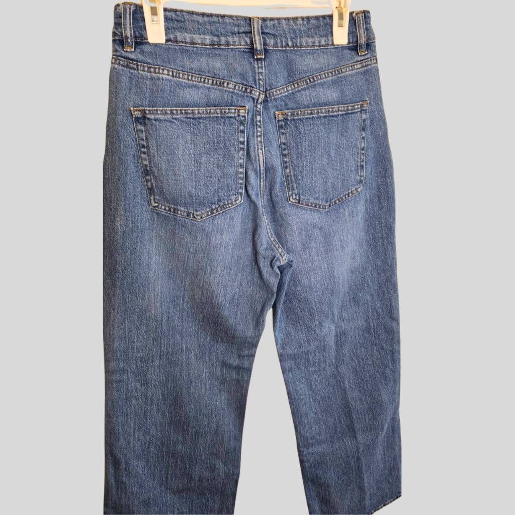 H&M H&M Women’s Blue Straight Wide Leg Jeans Size 10 High Rise D Size 32" / US 10 / IT 46 - 3 Thumbnail