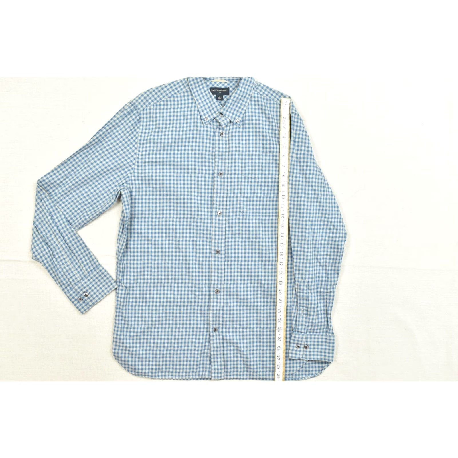 Banana Republic Banana Republic Shirt Button-Down Blue Gingham Cotton Long Sleeve Men L Casual Everyday Size US L / EU 52-54 / 3 - 5 Thumbnail