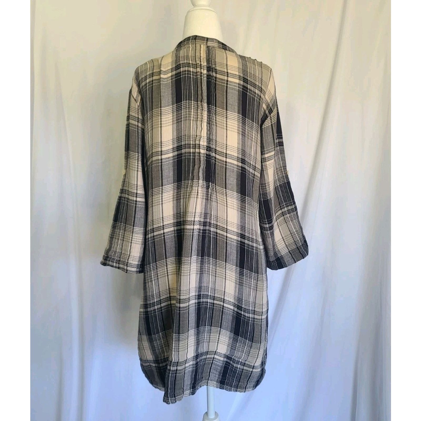 CP Shades CP Shades Black & Gray Plaid Regina Tunic Dress Medium Size M / US 6-8 / IT 42-44 - 4 Thumbnail