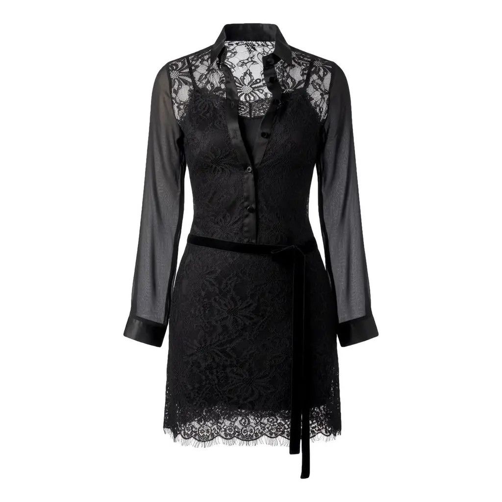 Dolce & Gabbana Dolce & Gabbana Womens Black Lace Mini Dress Size IT38 Size XS / US 0-2 / IT 36-38 - 1 Thumbnail