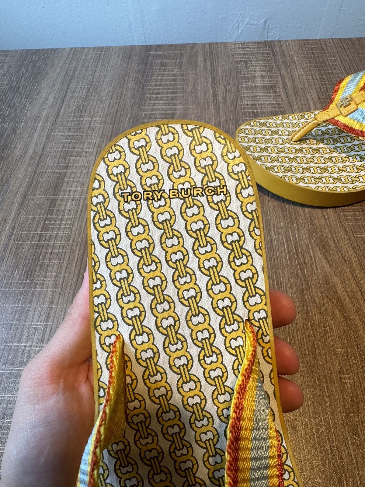 Tory Burch Tory Burch logo yellow Platform Flip Flops size 12 Size US 12 / IT 42 - 3 Thumbnail