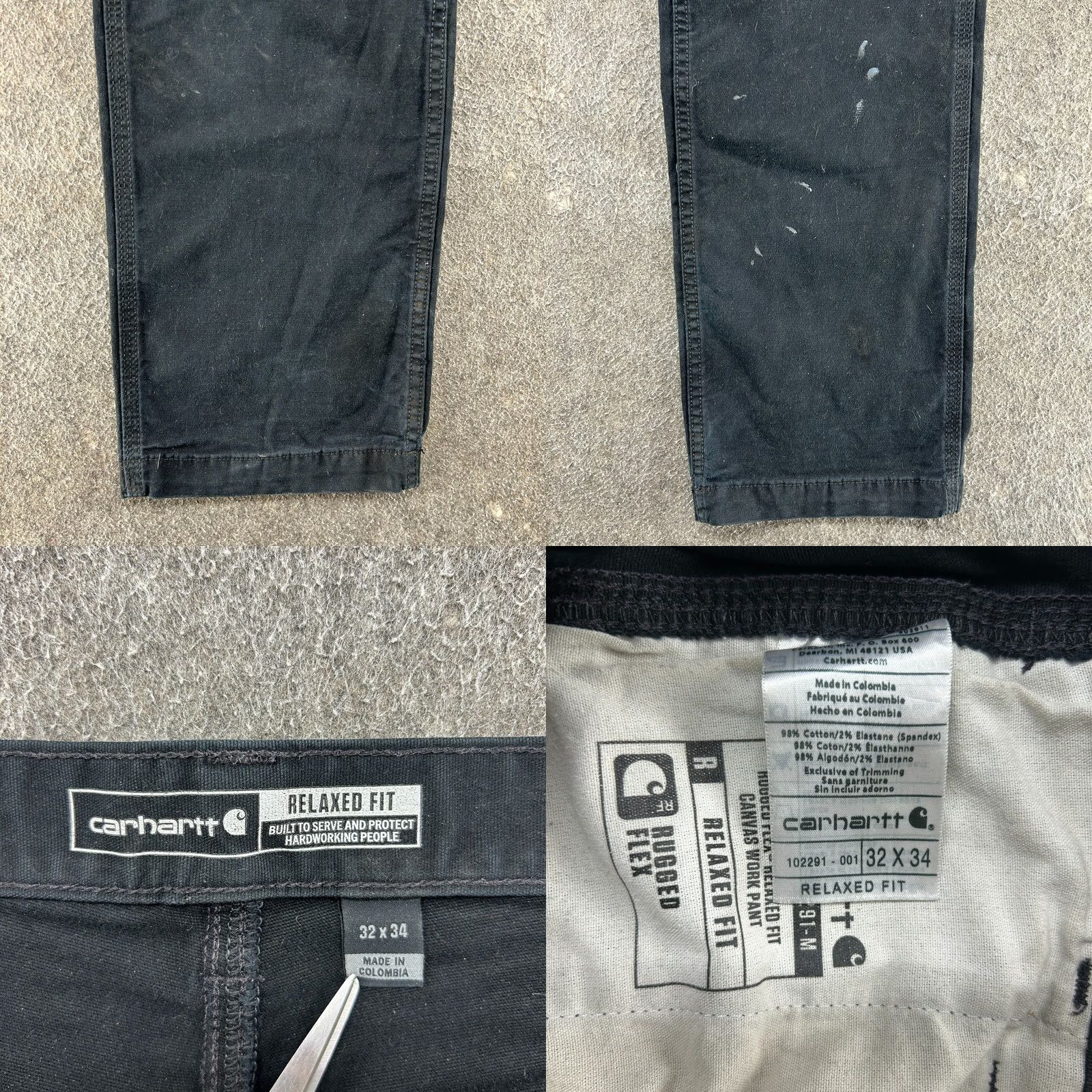Carhartt Carhartt Pants Mens 32x34 Black Straight Leg Relaxed Fit Canvas Logo Workwear Casual 5-Pocket Carhartt Size US 32 / EU 48 - 9 Thumbnail