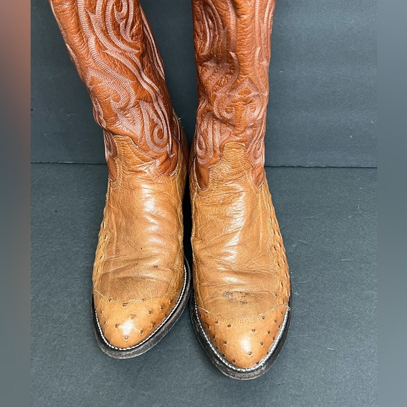 Tony Lama Tony Lama Peanut Brittle 4-Piece Ostrich Mens Boots SZ 9 EE Size US 9 / EU 42 - 6 Thumbnail