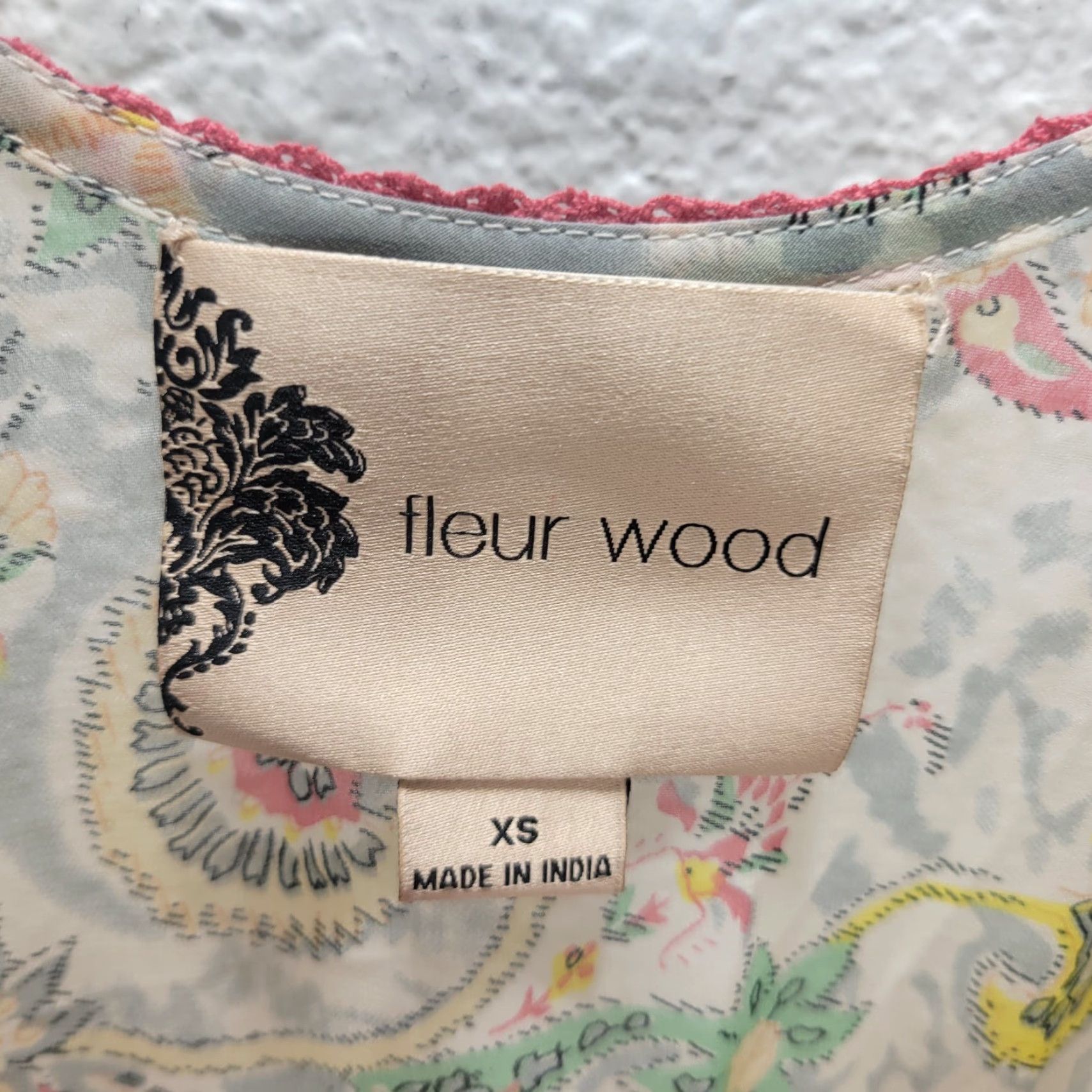Vintage Fleur Wood Anthropologie Tiered Dress Tank Dress XS Beige Pink Lace Paisley Womens XS Size XS / US 0-2 / IT 36-38 - 3 Thumbnail