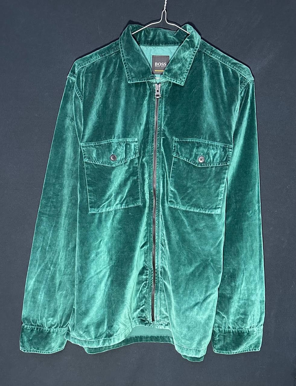 Hugo Boss Hugo Boss velur shirt damtik zip jacket dark green Size US M / EU 48-50 / 2 - 1 Thumbnail