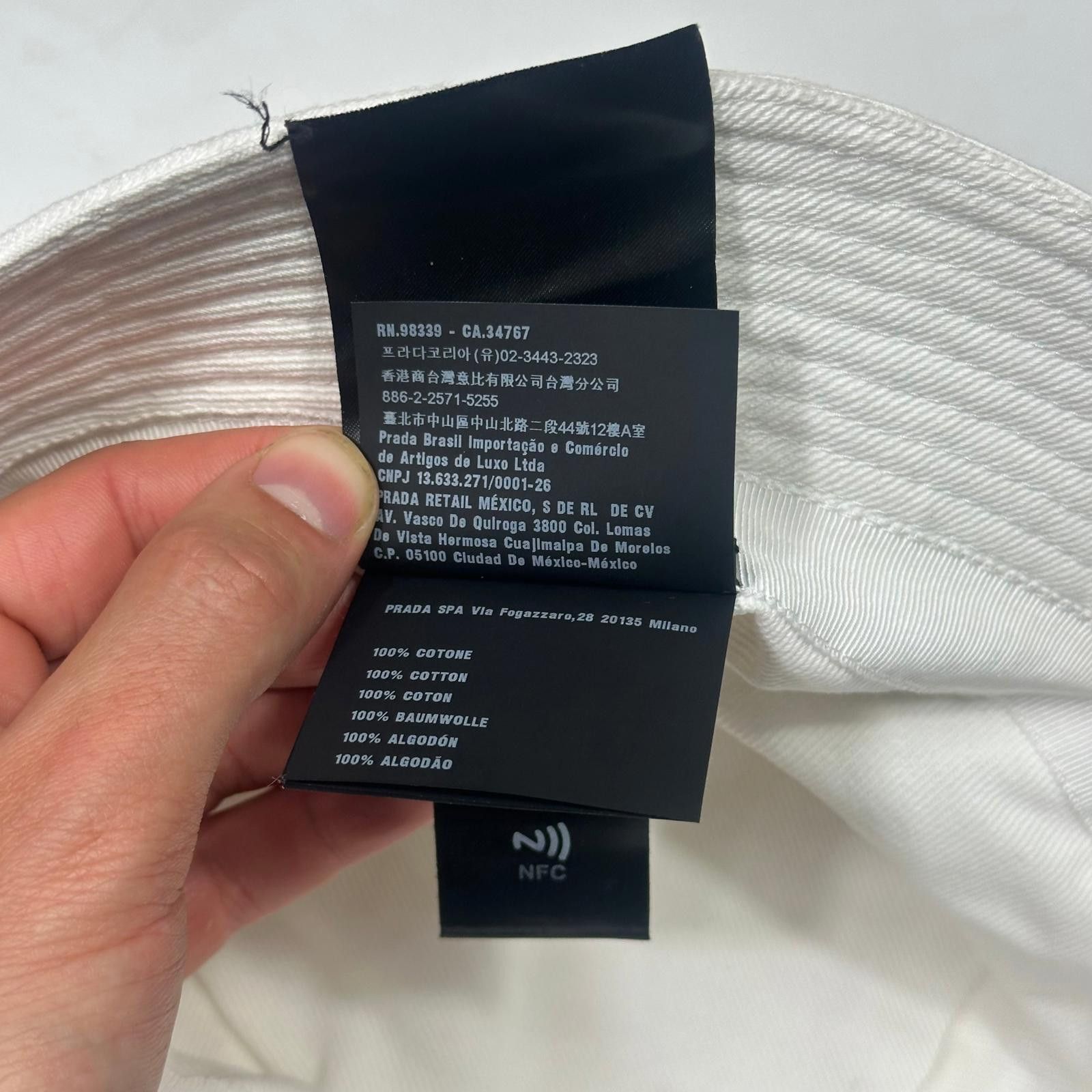 Prada Prada 2022 Embroidered Cotton Triangle Logo Bucket Hat - L Size ONE SIZE - 8 Thumbnail