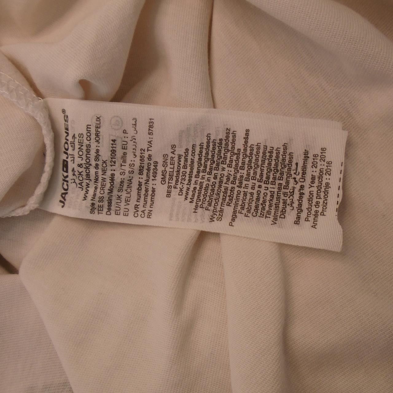Jack & Jones Men's T-Shirt Jack & Jones. White. S. Used. Good Size US S / EU 44-46 / 1 - 11 Thumbnail