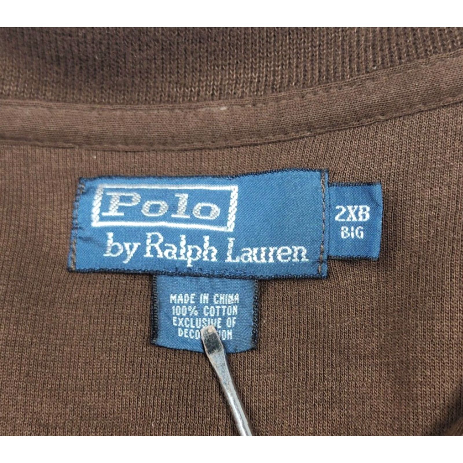 Polo Ralph Lauren Polo Ralph Lauren Sweater Mens 2XB Brown Long Sleeve Quarter Zip Pullover Cotton Knit Embroidered Logo Zipper Big & Tall Size US XXL / EU 58 / 5 - 5 Thumbnail