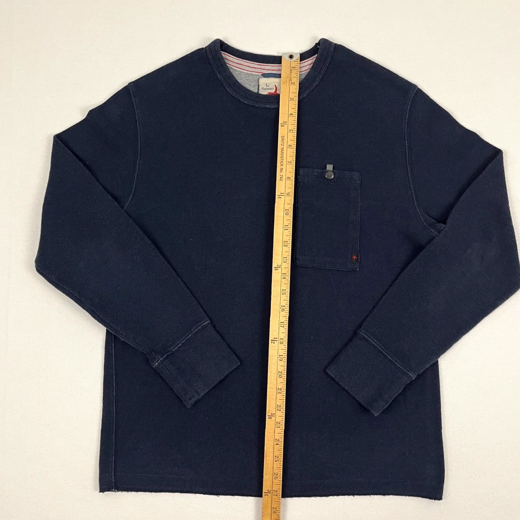Relwen Relwen Windsurf Pocket Crew Sweatshirt Mens L Blue Surf Beach Pullover Size US L / EU 52-54 / 3 - 3 Thumbnail