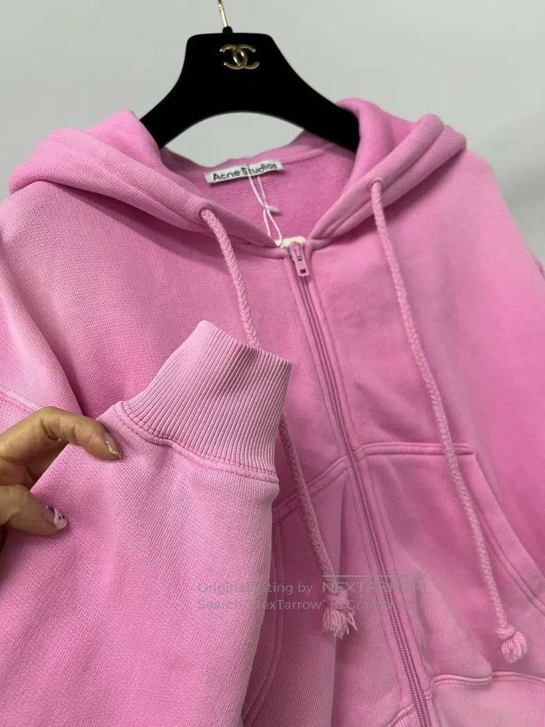 Acne Studios Acne Studios Pink Hooded Sweatshirt Long Sleeve Top Size US XXS / EU 40 - 4 Thumbnail