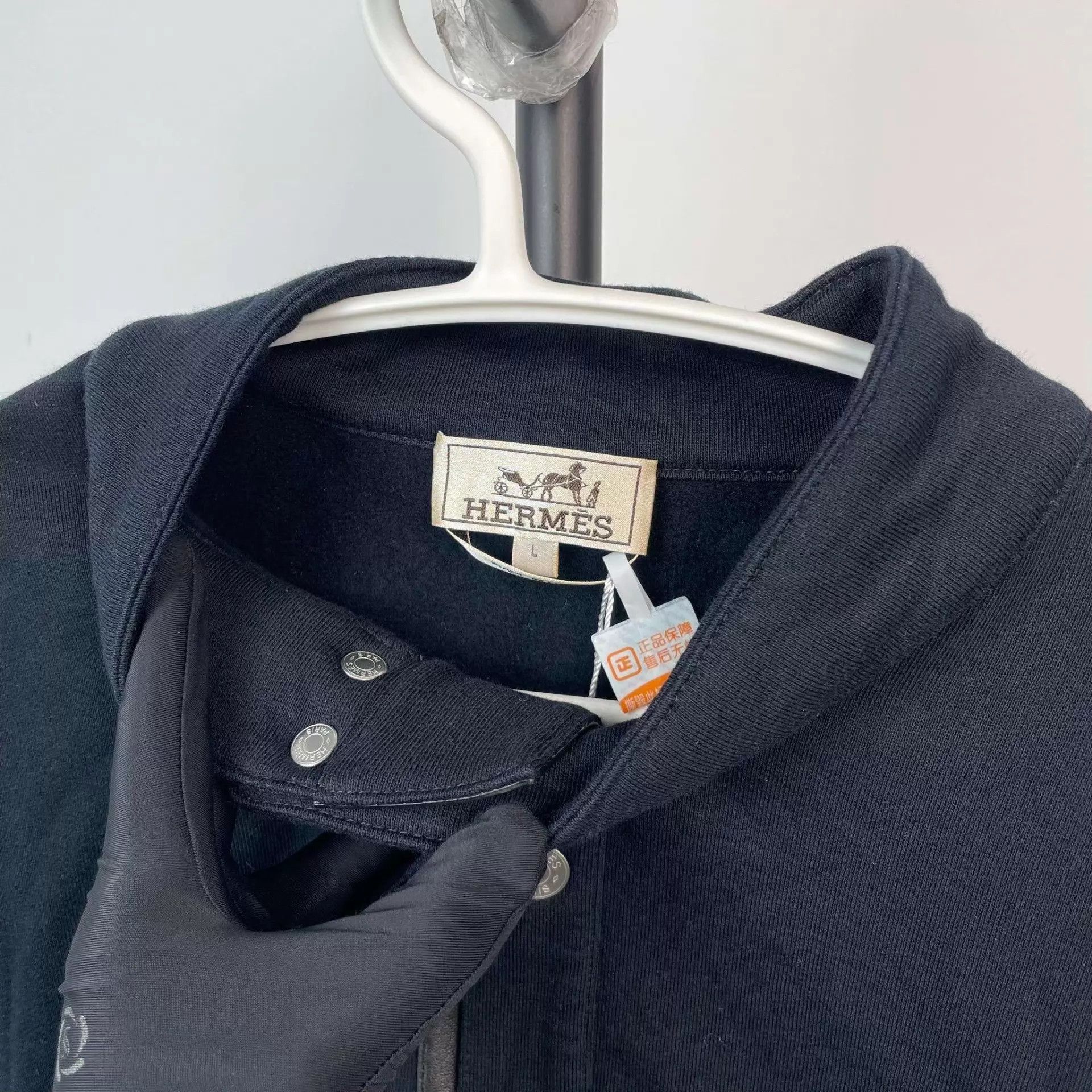 Hermes Hermès Dark Gray Fleece Stand Collar Sweatshirt Size US L / EU 52-54 / 3 - 7 Thumbnail