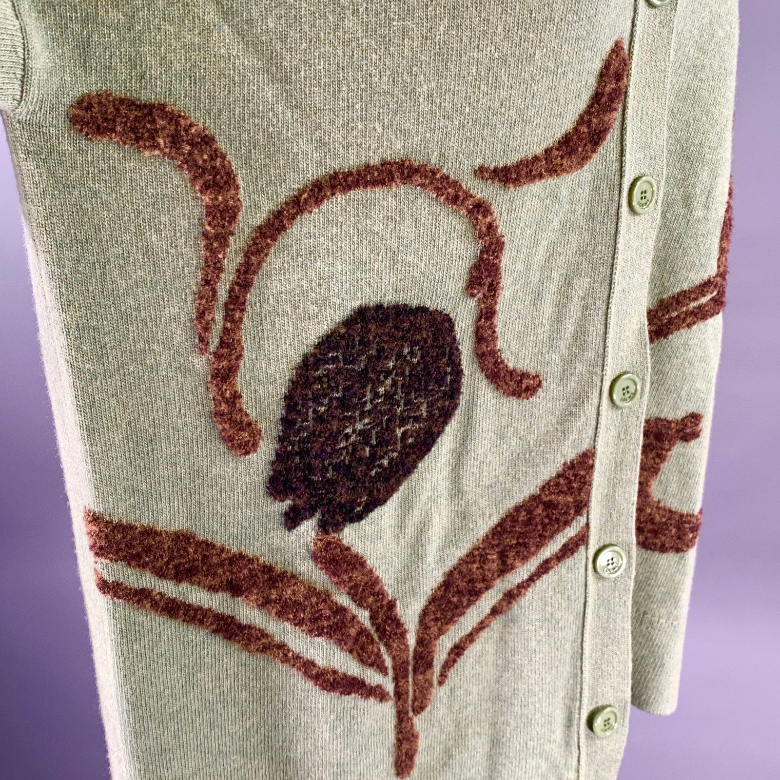 Loewe LOEWE Size M Green Sage Wool Blend Asymmetric Cardigan Size M / US 6-8 / IT 42-44 - 3 Thumbnail