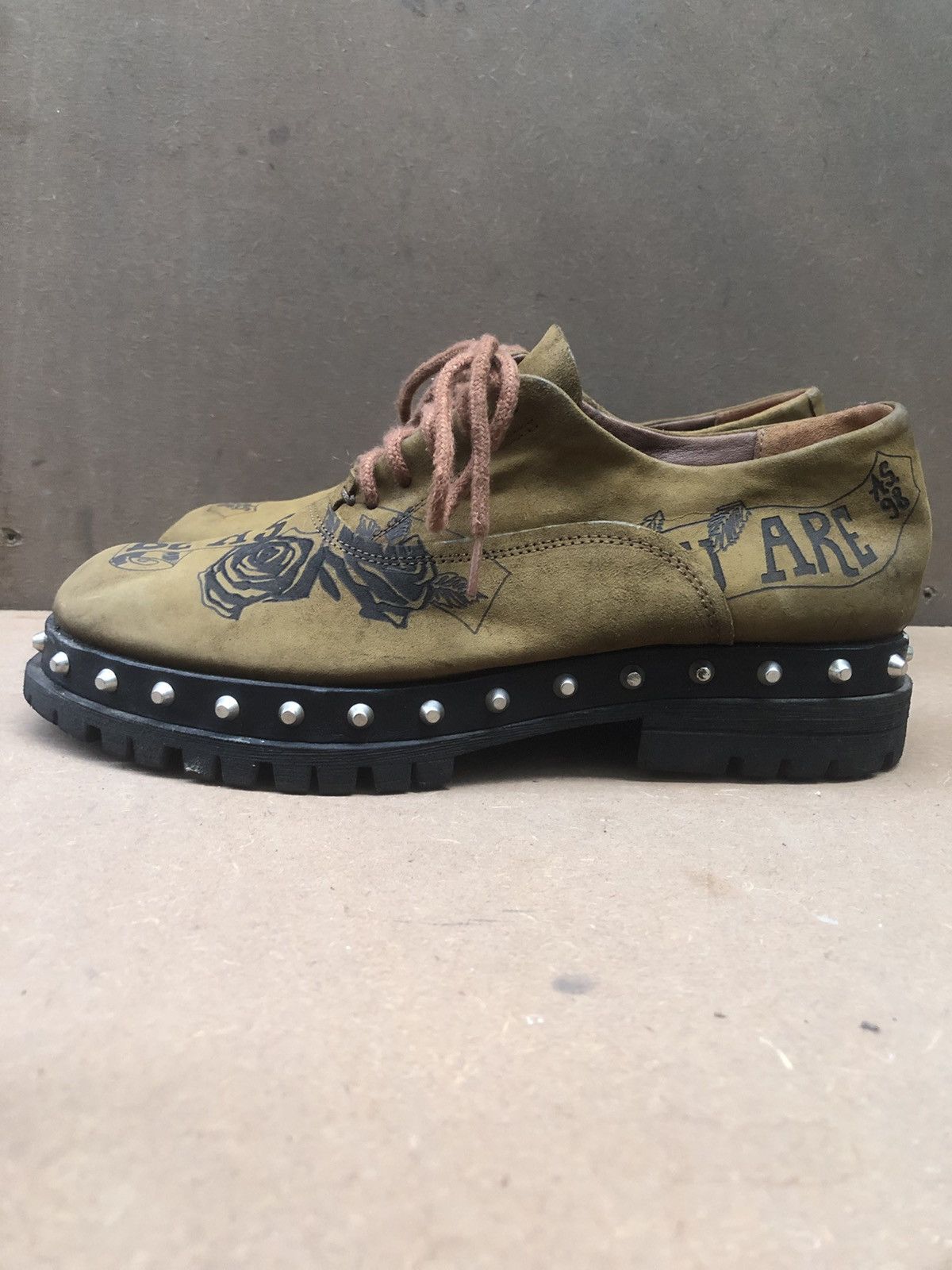 A.S.98 A.S 98 Brown Leather Men’s studded Casual Shoes Size 42 Size US 8 / EU 41 - 4 Thumbnail