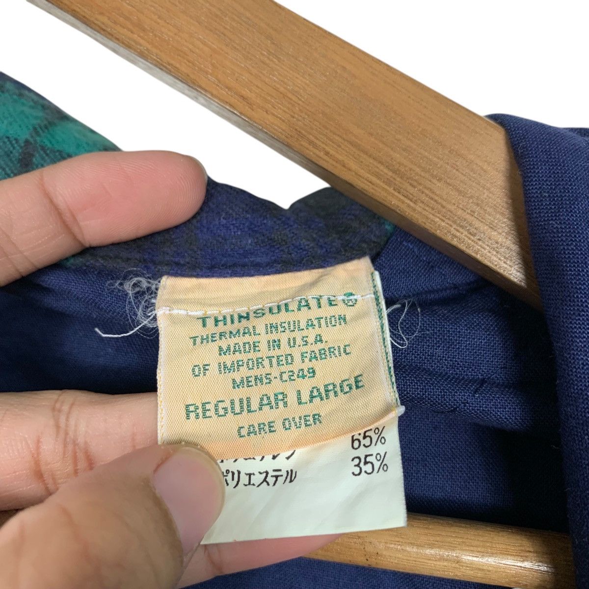 L.L. Bean L.L.BEAN Green Blue Checked Flannel Jacket #1643-C73 Size US L / EU 52-54 / 3 - 15 Thumbnail