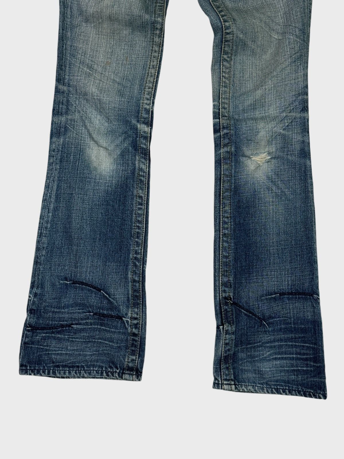 Japanese Brand FLARE ANTGAUGE DOUBLE WAIST DISTRESSED DENIM Size US 28 / EU 44 - 6 Thumbnail