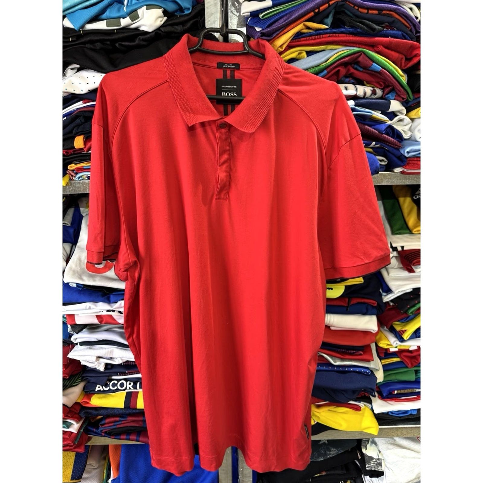 Hugo Boss HUGO BOSS Polo Shirt Men 3XL Red Slim Fit Mercerised Porsche Logo Polo Slimming Logo Red Mens 3XL Size US XXL / EU 58 / 5 - 2 Thumbnail